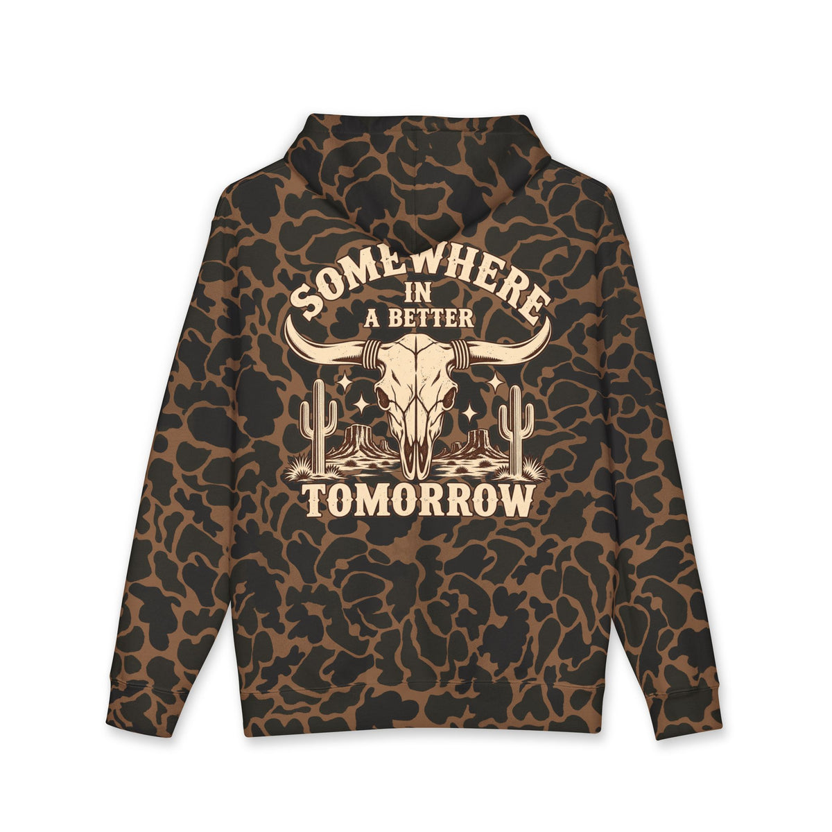 "Somewhere in a Better Tomorrow" Western Steer Skull Hoodie