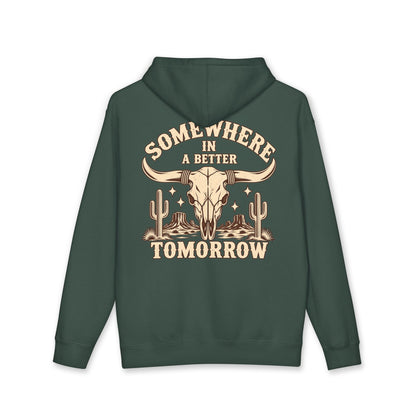 "Somewhere in a Better Tomorrow" Western Steer Skull Hoodie