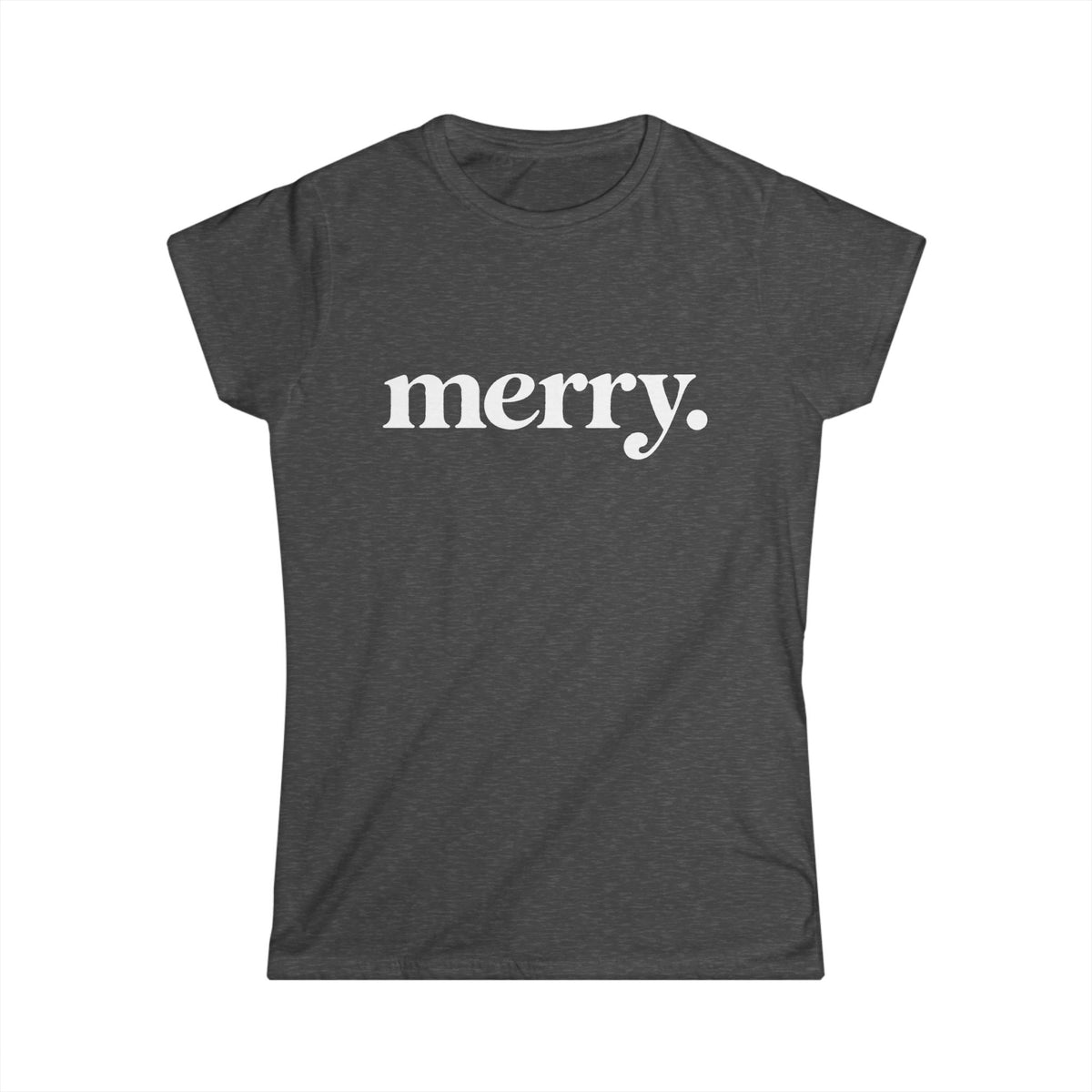 Merry Shirt Women, Minimalist Christmas T Shirt, Cute Holiday Tee, Red Xmas Shirt, Christmas Gift for Her, Simple Retro Merry Top
