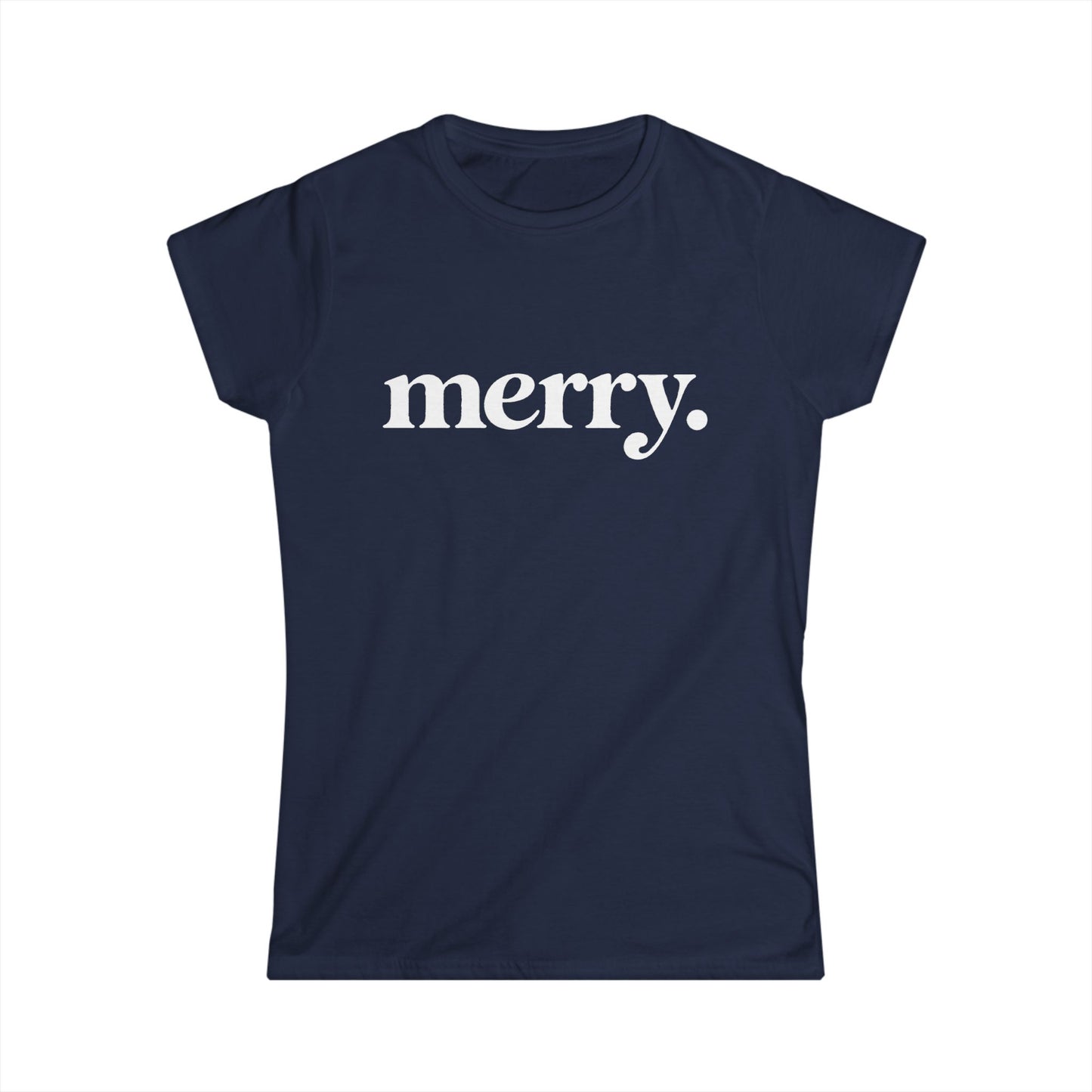 Merry Shirt Women, Minimalist Christmas T Shirt, Cute Holiday Tee, Red Xmas Shirt, Christmas Gift for Her, Simple Retro Merry Top