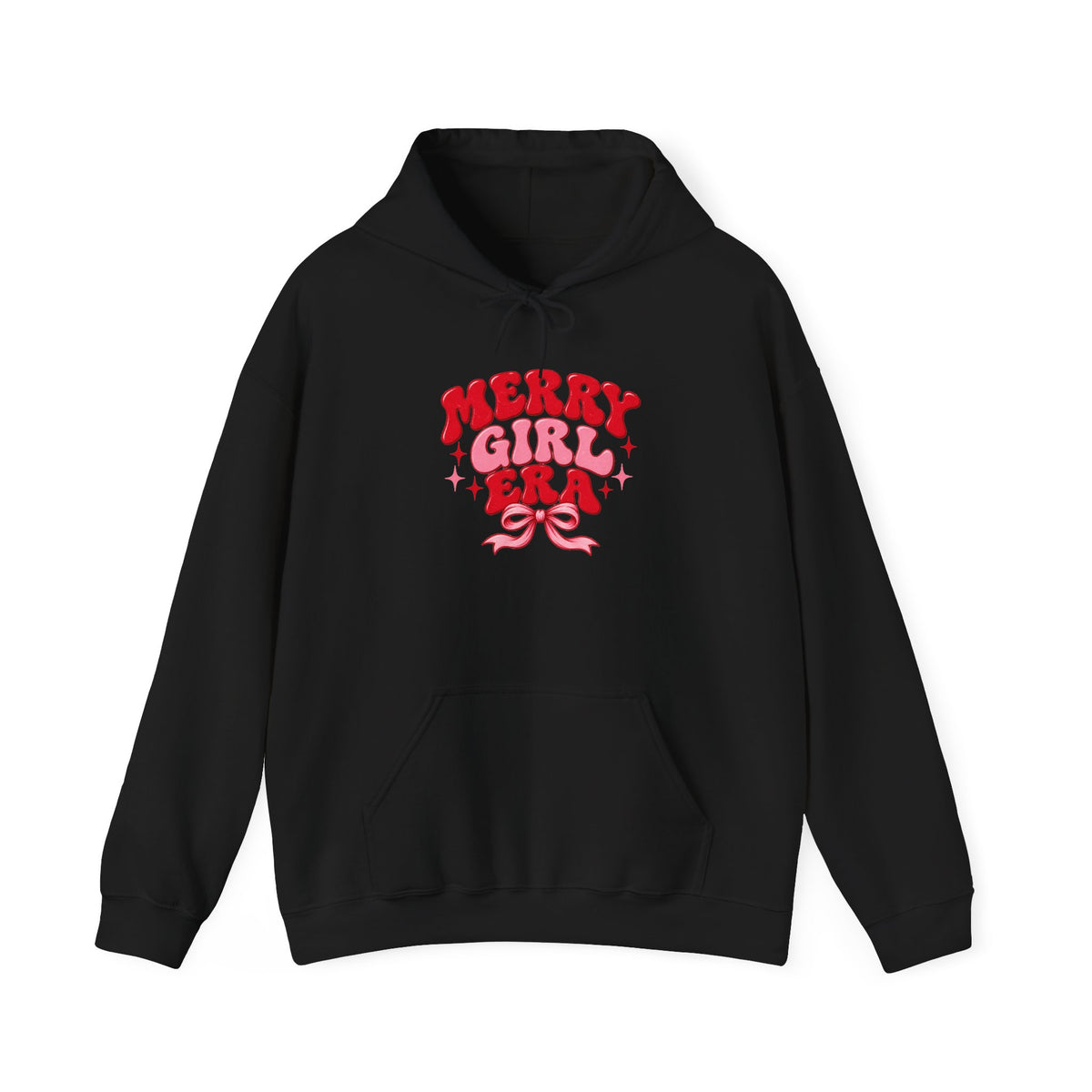 Coquette Christmas Hoodie, Merry Girl Era Pink Bow Pullover, Girly Pink Holiday Hoodie, Christmas Gift for Her, Bow Hoodie
