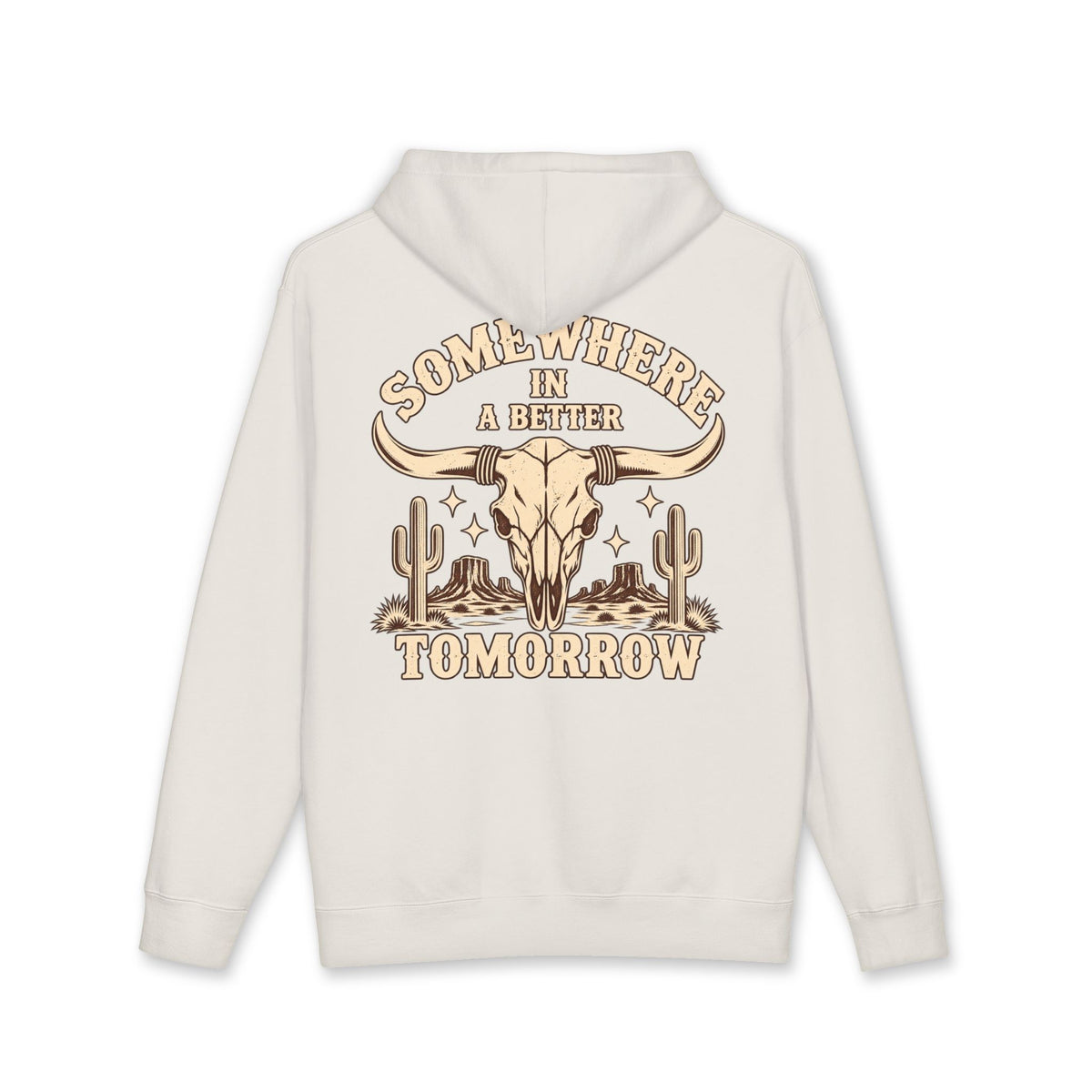 "Somewhere in a Better Tomorrow" Western Steer Skull Hoodie