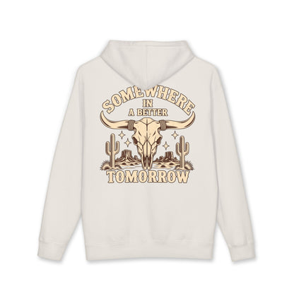 "Somewhere in a Better Tomorrow" Western Steer Skull Hoodie
