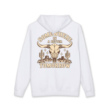 "Somewhere in a Better Tomorrow" Western Steer Skull Hoodie