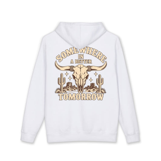 "Somewhere in a Better Tomorrow" Western Steer Skull Hoodie