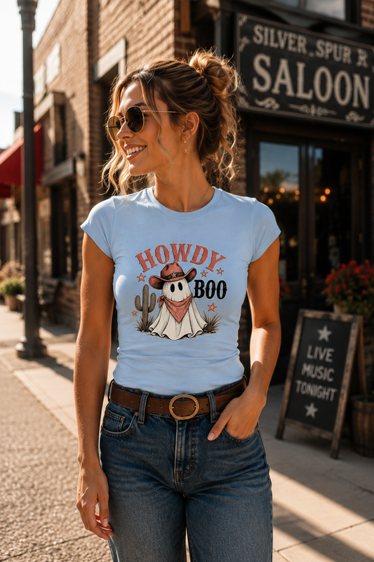 Howdy Boo Ghost Cowboy Tee