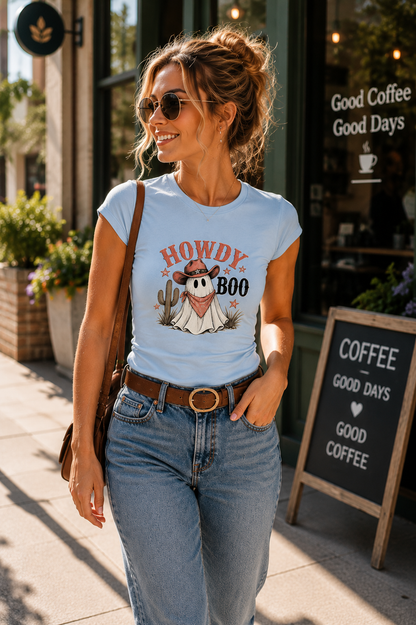 Howdy Boo Ghost Cowboy Tee