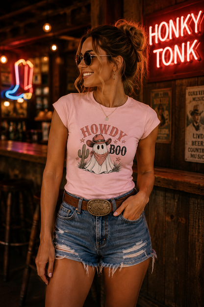 Howdy Boo Ghost Cowboy Tee