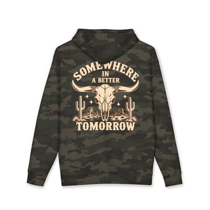 "Somewhere in a Better Tomorrow" Western Steer Skull Hoodie