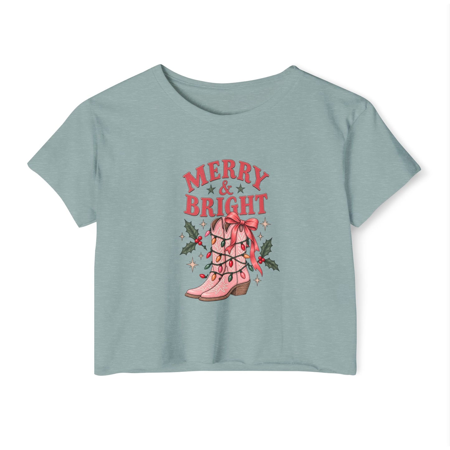 Merry and Bright Cropped Tee