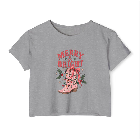Merry and Bright Cropped Tee