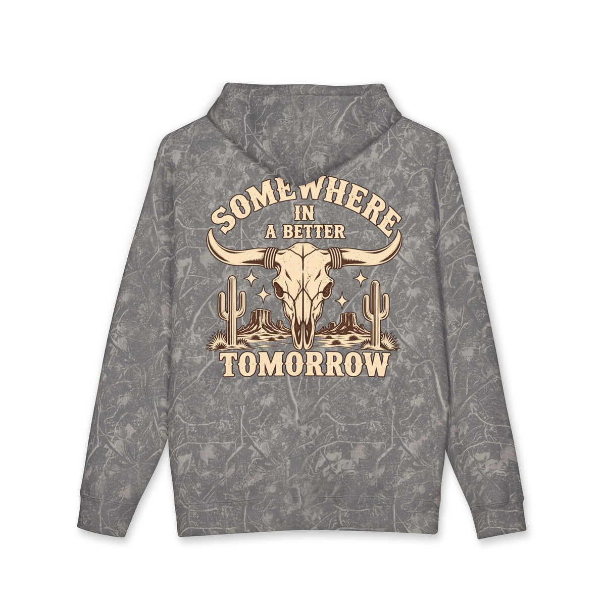 "Somewhere in a Better Tomorrow" Western Steer Skull Hoodie