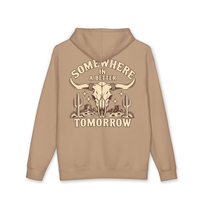 "Somewhere in a Better Tomorrow" Western Steer Skull Hoodie