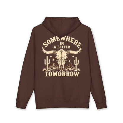 "Somewhere in a Better Tomorrow" Western Steer Skull Hoodie