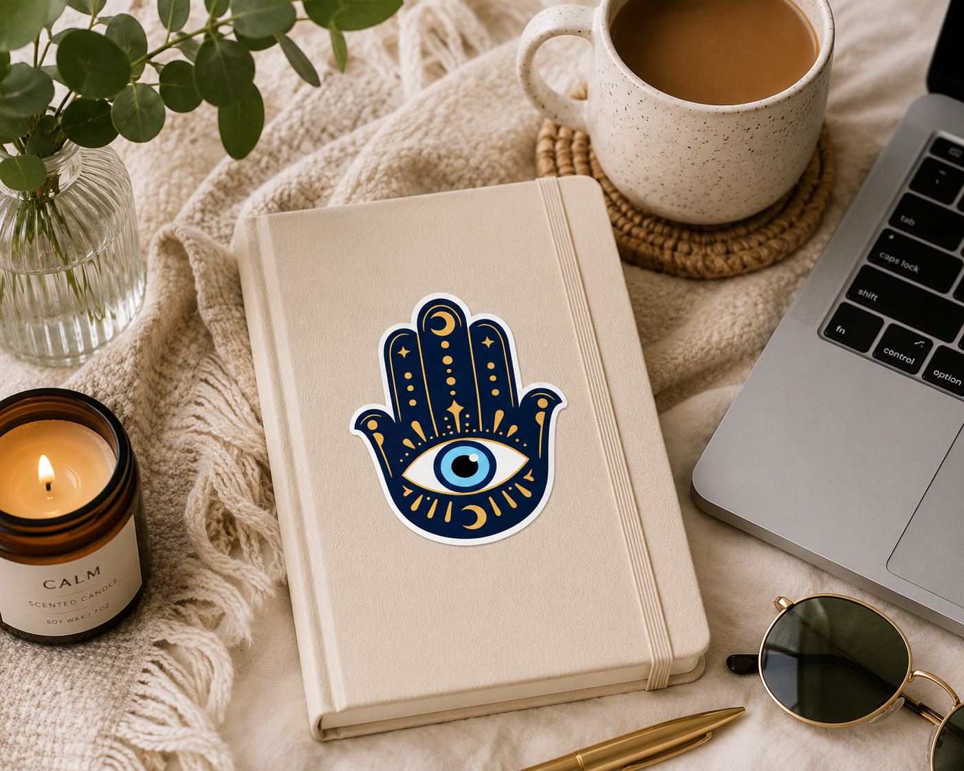 Hamsa Evil Eye Sticker